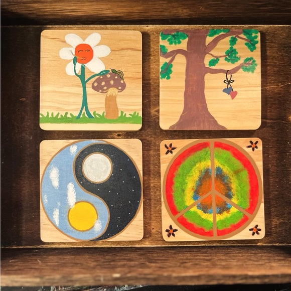 BUNDLE ONLY Wood coasters - Picture 1 of 1